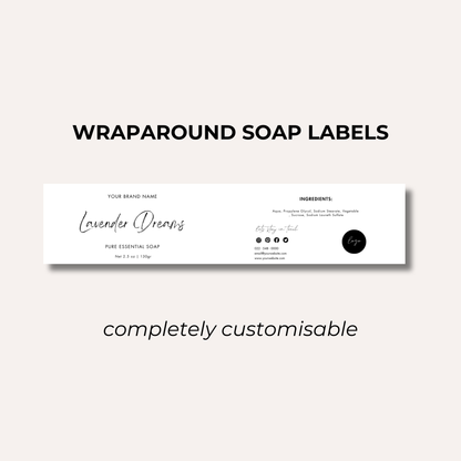 Wrap Around Candle Label- Set 6 (8 Per sheet)