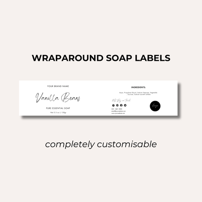 Wrap Around Candle Label- Set 6 (8 Per sheet)