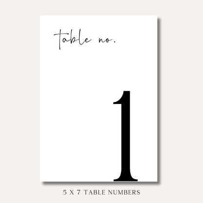 Table Numbers- Minimalistic Style #6
