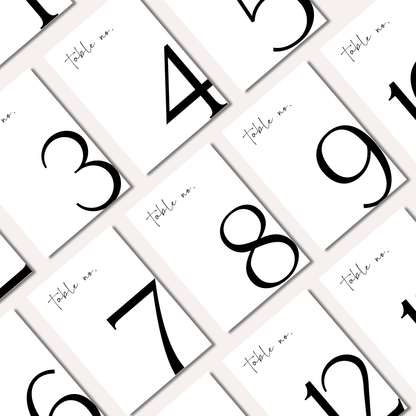 Table Numbers- Minimalistic Style #6