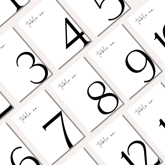 Table Numbers- Minimalistic Style #6