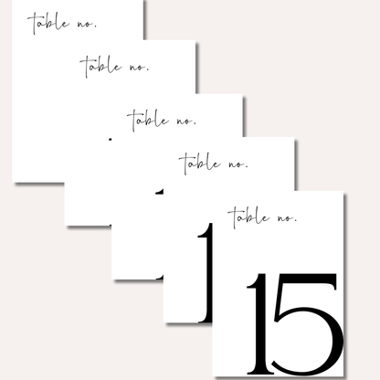 Table Numbers- Minimalistic Style #6