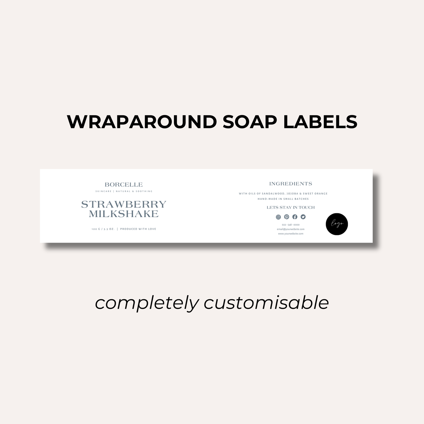 Wrap Around Candle Label- Set 5 (8 Per sheet)