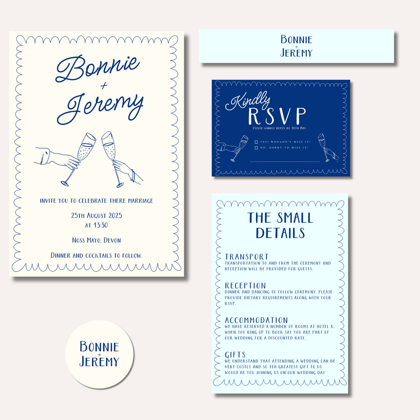 Bonnie Blue Wedding Invitation Suite