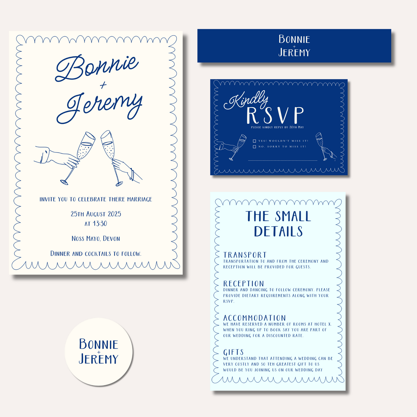 Bonnie Blue Wedding Invitation Suite