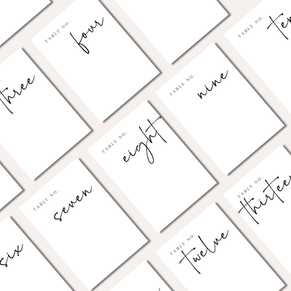 Table Numbers- Minimalistic Style #7