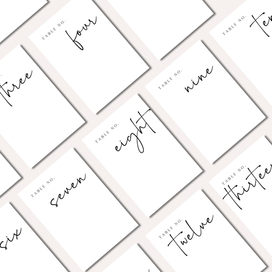 Table Numbers- Minimalistic Style #7