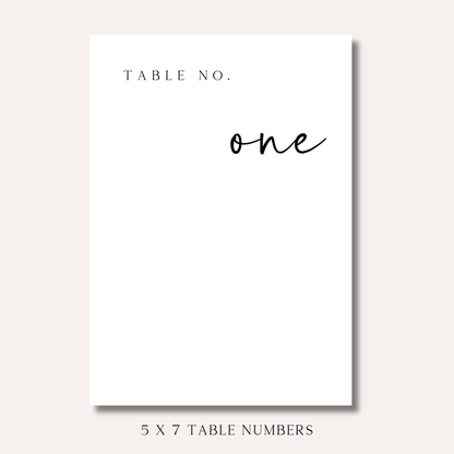 Table Numbers- Minimalistic Style #7