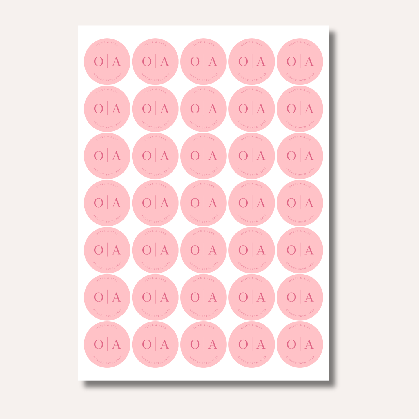 Olive Sticker Sheets: 35 round stickers