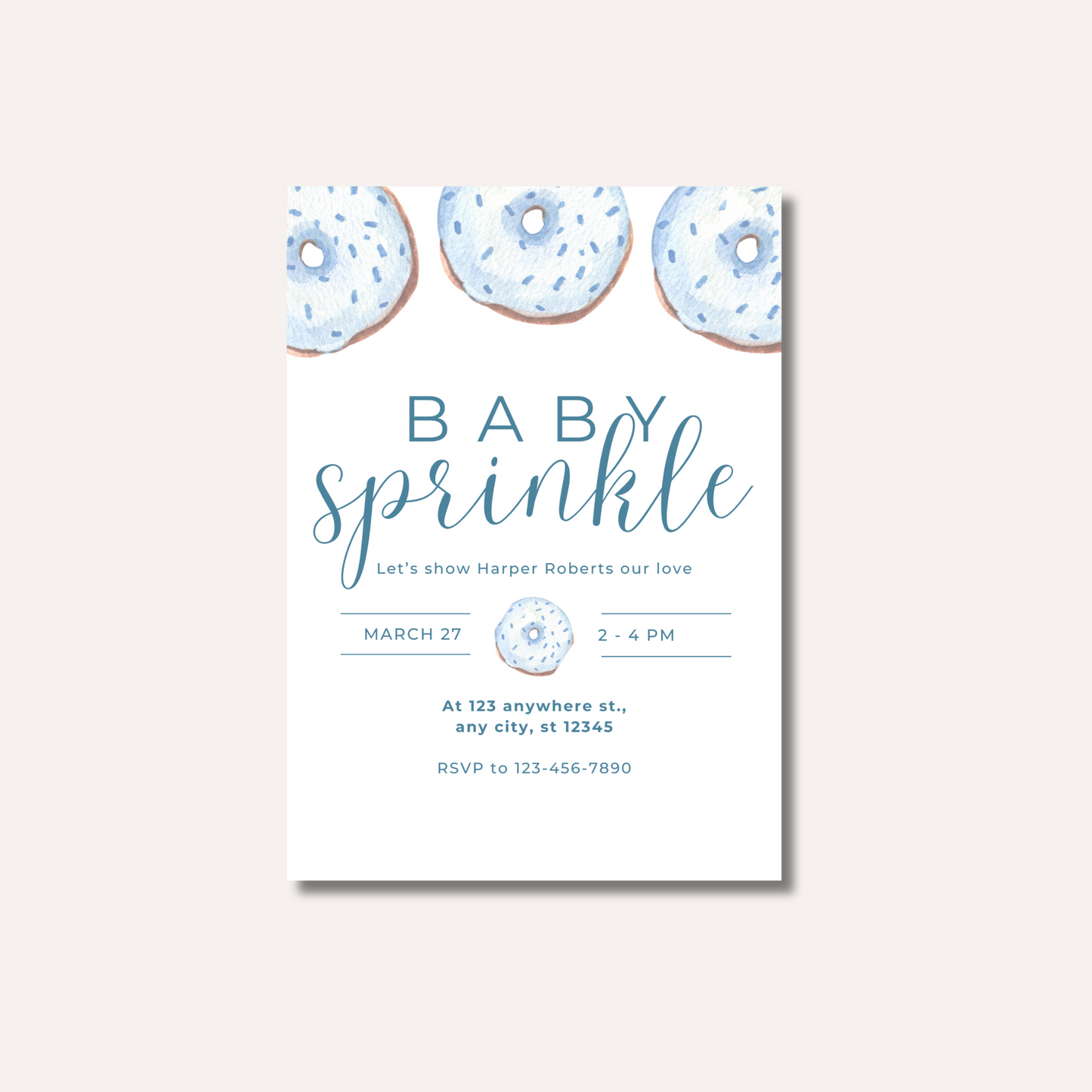 Blue Donut Invitation