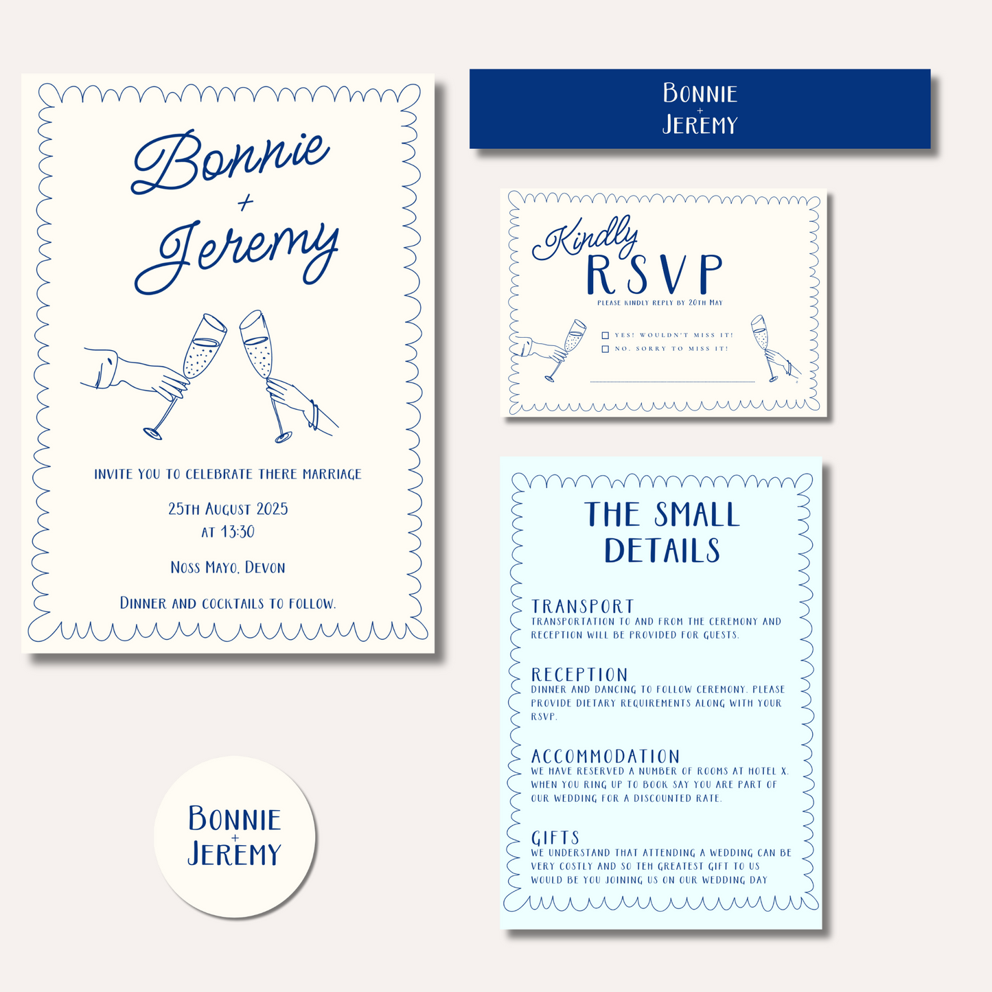 Bonnie Blue Wedding Invitation Suite