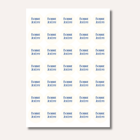 Bonnie Blue Sticker Sheets: 35 round stickers