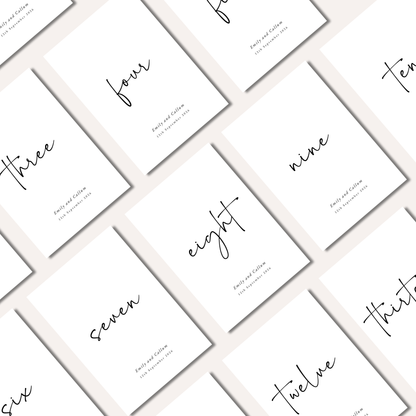 Table Numbers- Minimalistic Style #8