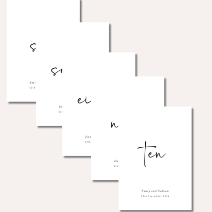 Table Numbers- Minimalistic Style #8
