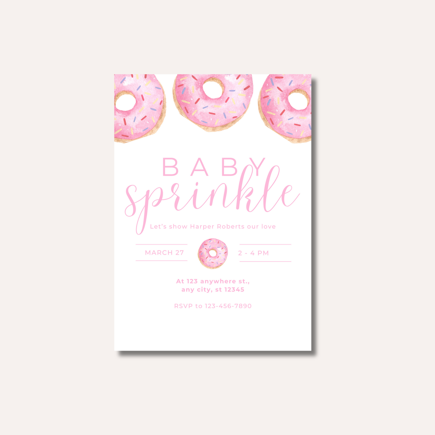 Pink Donut Invitation