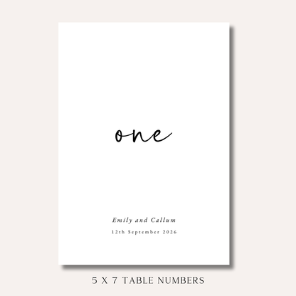 Table Numbers- Minimalistic Style #8