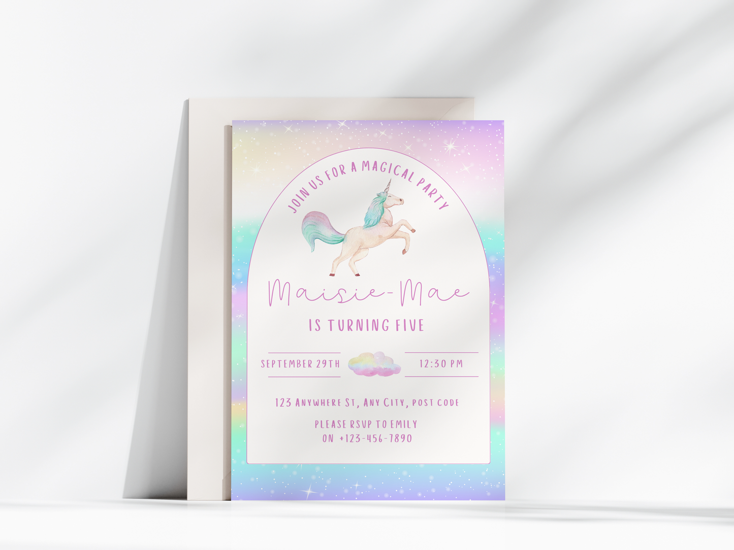 Unicorn Birthday Invitation