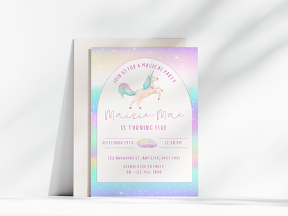 Unicorn Birthday Invitation