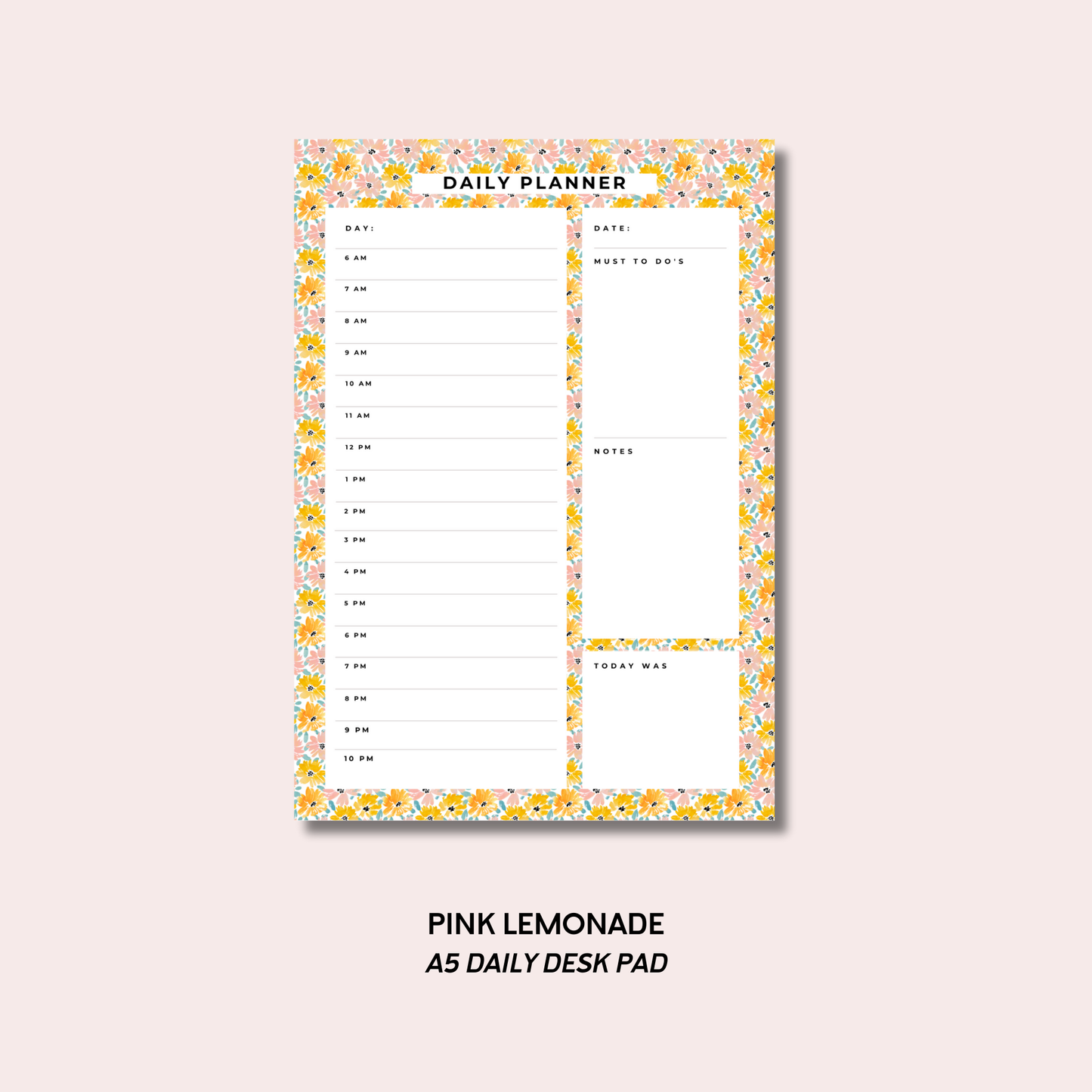 Pink Lemonade A5 Daily Desk Pad