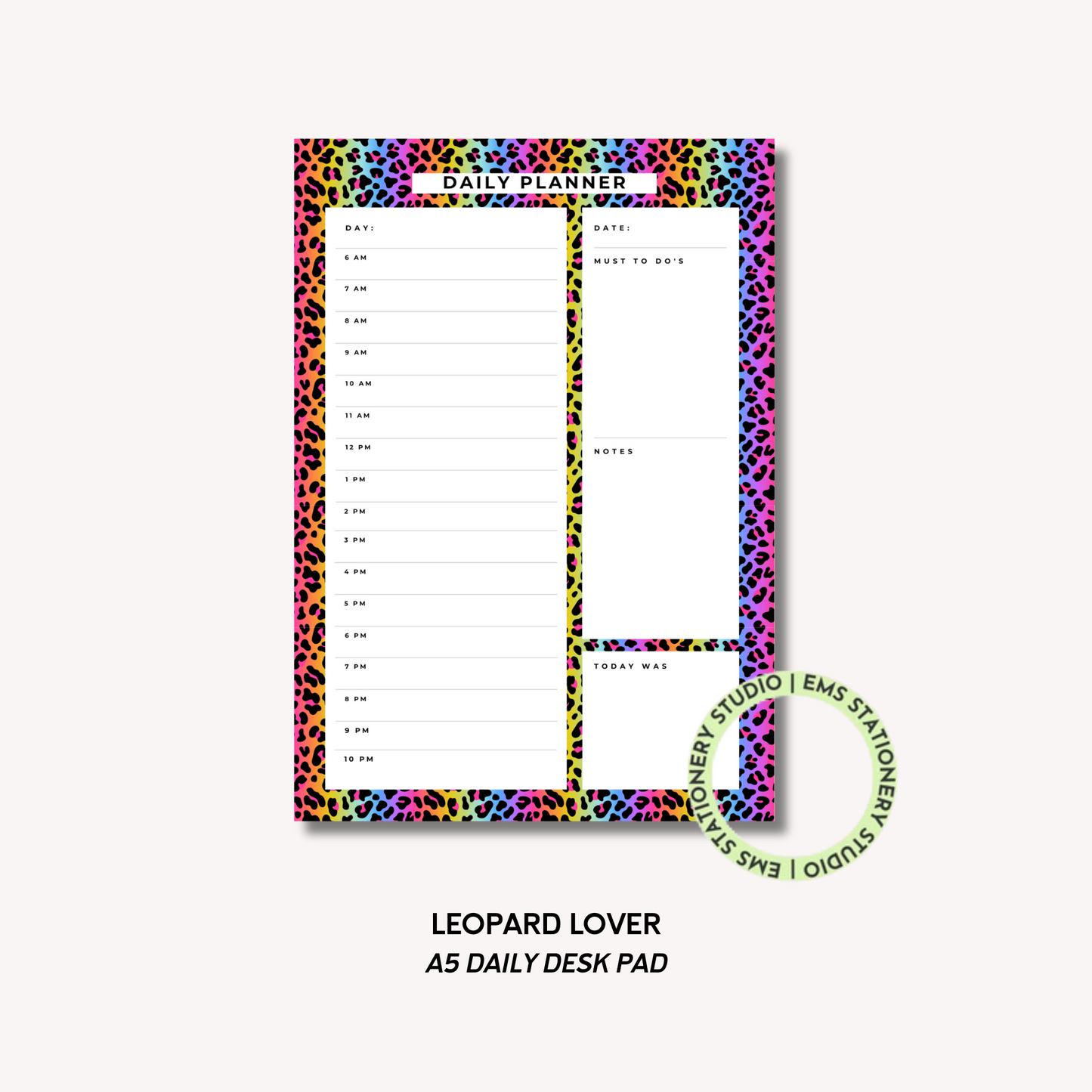 Leopard Lover- A5 Daily Planner