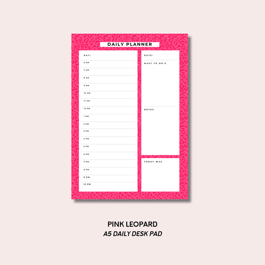 Pink Leopard A5 Daily Desk Pad