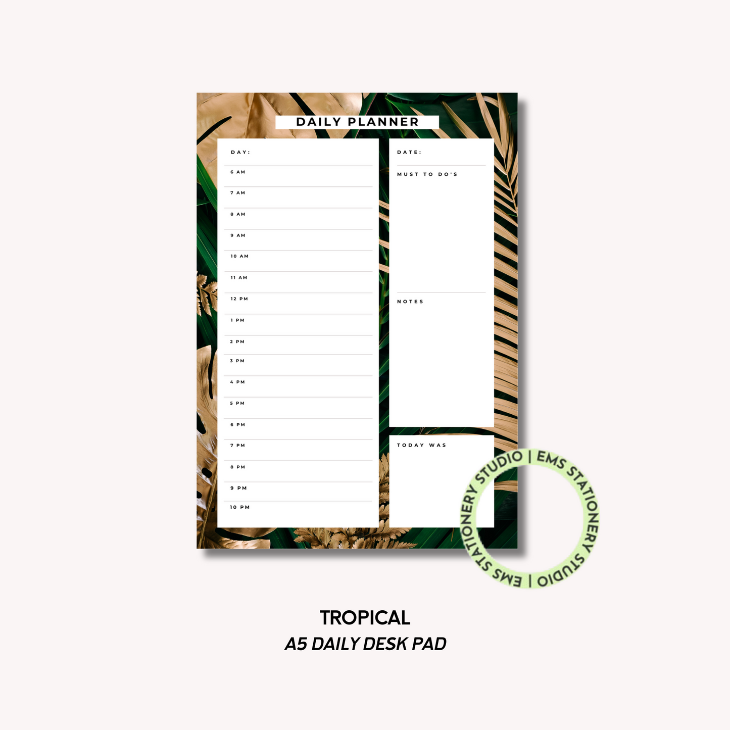 Tropical A5 Daily Desk Pad