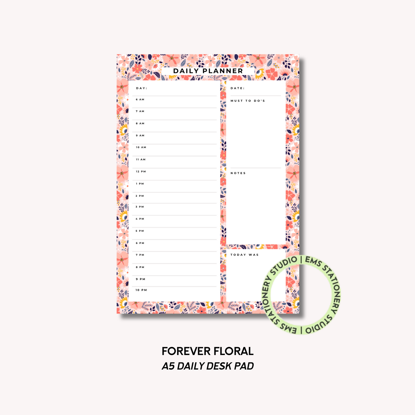 Forever Floral A5 Daily Desk Pad