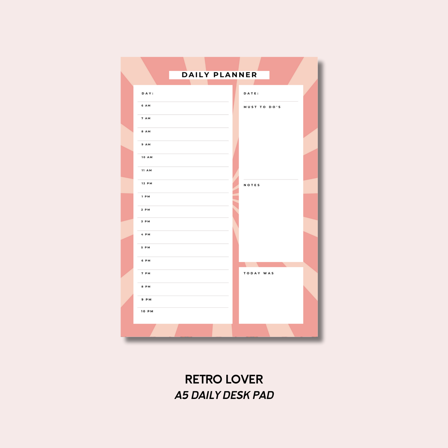 Retro Lover A5 Daily Desk Pad