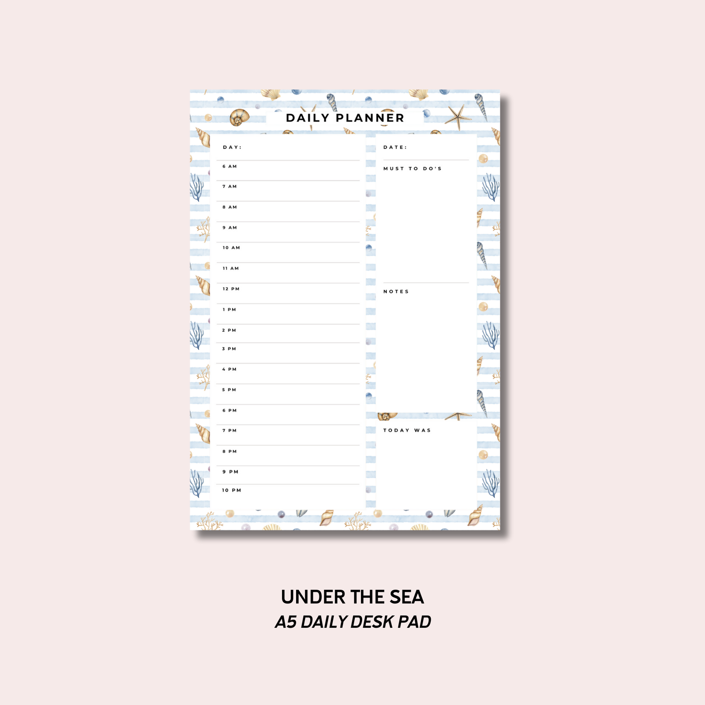 Under The Sea A5 Daily Desk Pad