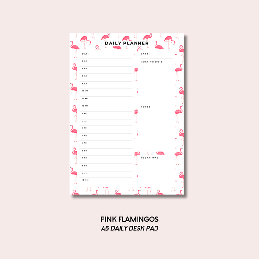 Pink Flamingos A5 Daily Desk Pad