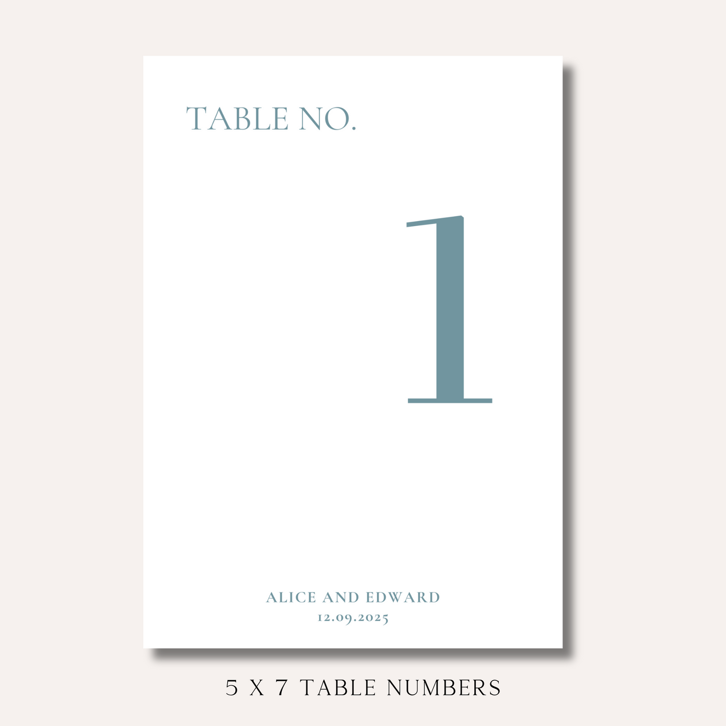 Table Numbers- Alice