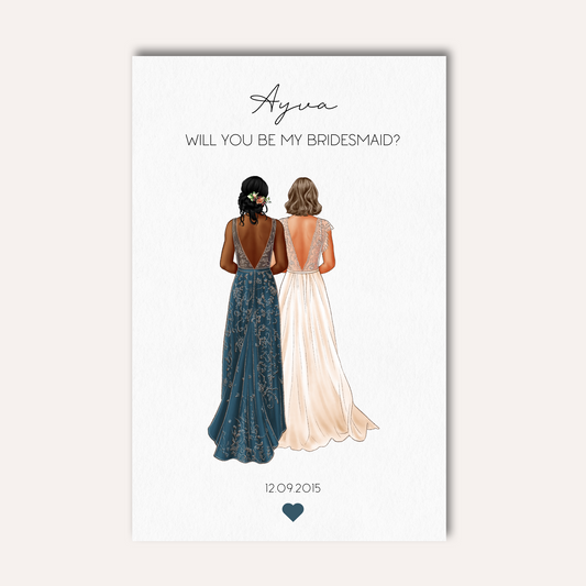 Boho Style Will You Be My Bridesmaid Card