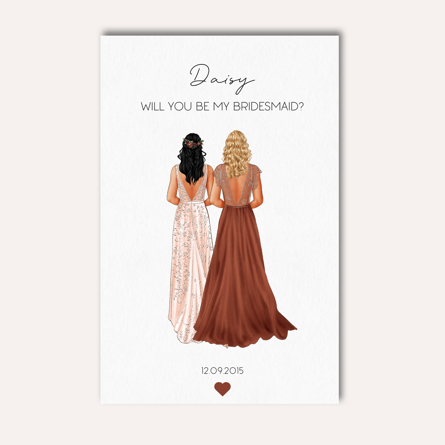 Boho Style Will You Be My Bridesmaid Card