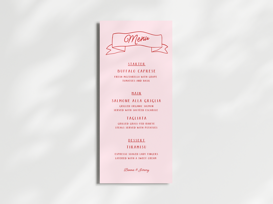 Bonnie Pink Menu