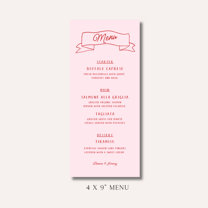 Bonnie Pink Menu