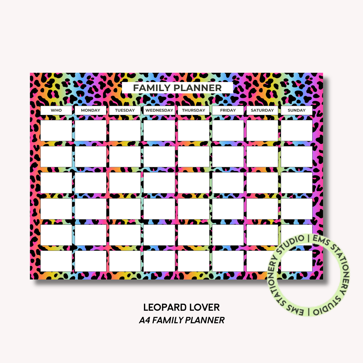 Leopard Lover- A4 Family Planner