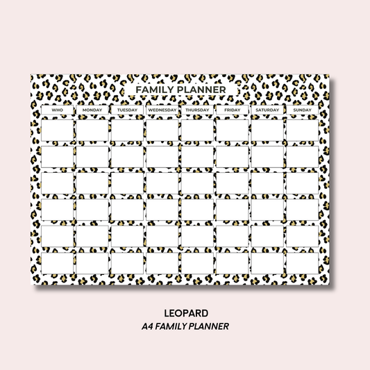 Leopard A4 Family Weekly Planner