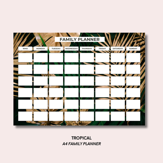 Tropical A4 Family Weekly Planner