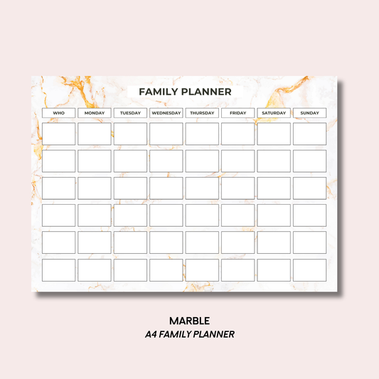 Marble A4 Family Weekly Planner