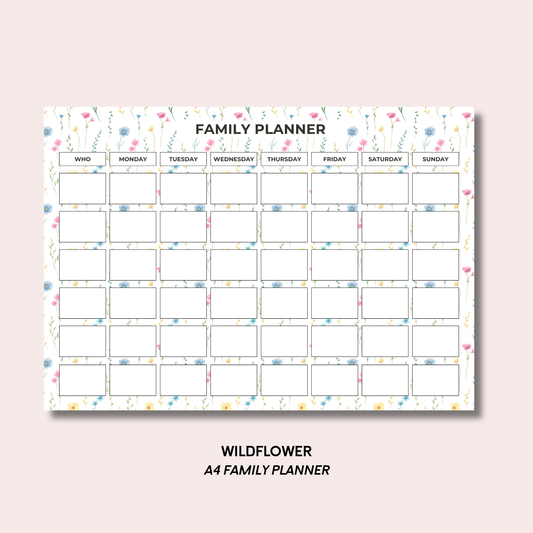 Wildflower A4 Family Weekly Planner