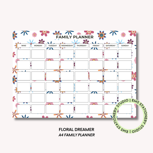 Floral Dreamer- A4 Family Planner