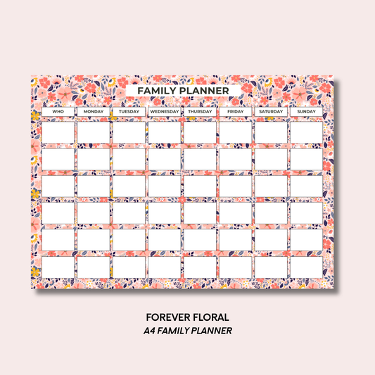 Forever Floral A4 Family Weekly Planner