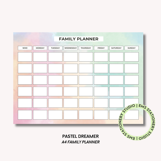 Pastel Dreamer- A4 Family Planner