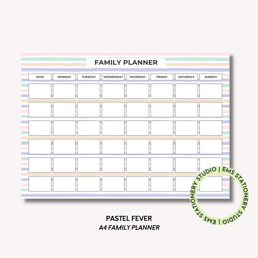 Pastel Fever- A4 Family Planner