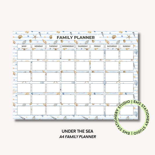 Under The Sea- A4 Family Planner