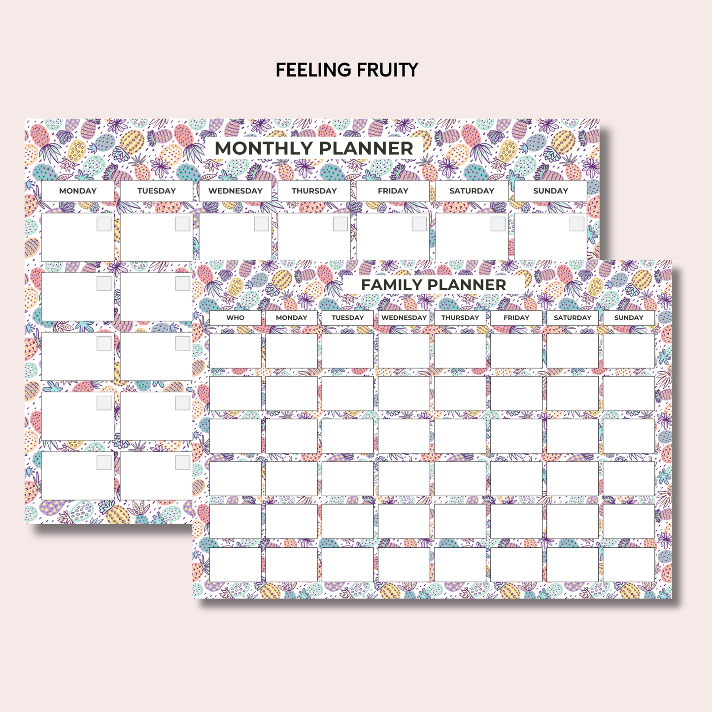 Monthly Planning Duo: Monthly Planner and Weekly Family Bundle