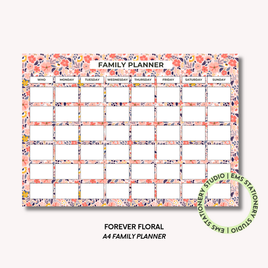 Forever Floral- A4 Family Planner