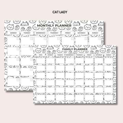 Monthly Planning Duo: Monthly Planner and Weekly Family Bundle