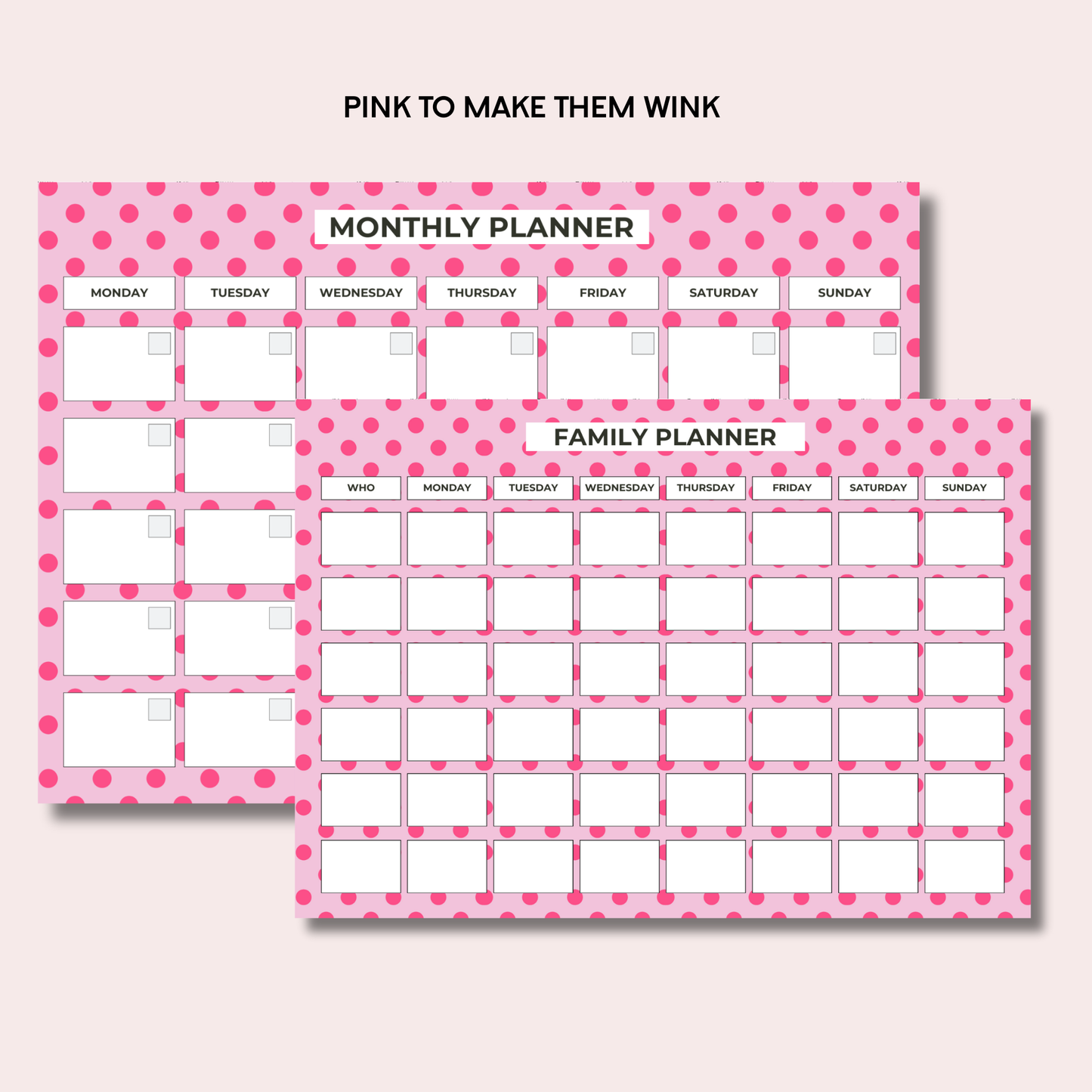 Monthly Planning Duo: Monthly Planner and Weekly Family Bundle