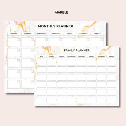 Monthly Planning Duo: Monthly Planner and Weekly Family Bundle